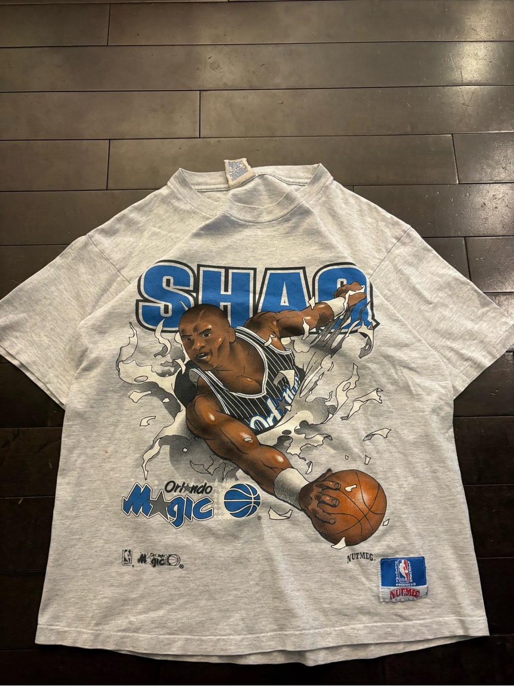 RARE Orlando magic Orlando Magic Shaq Graphic T-Shirt - Gray